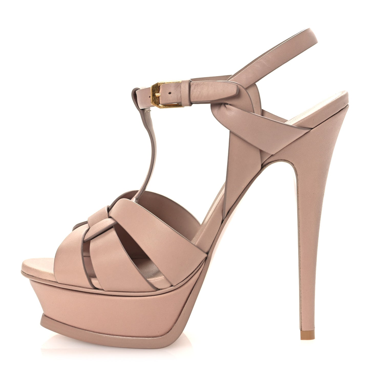 Calfskin Tribute 105 Platform Sandals 37 Nude
