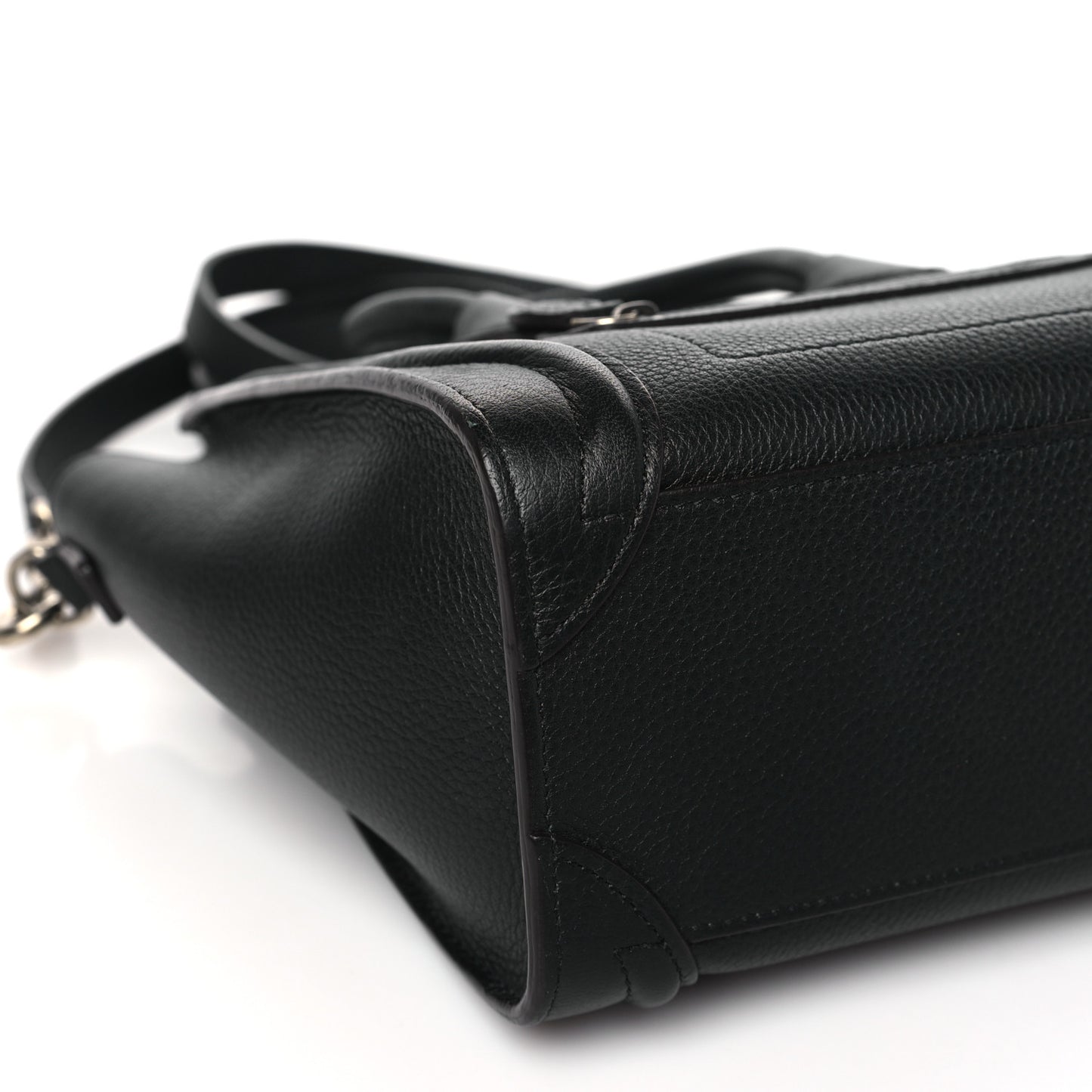 Drummed Calfskin Nano Luggage Black