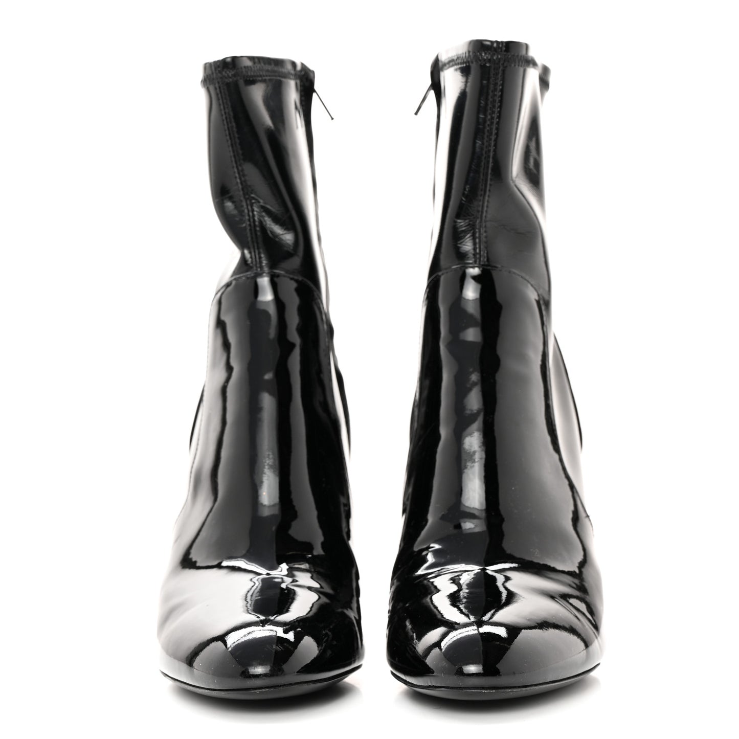Patent Silhouette Ankle Boots 38 Black