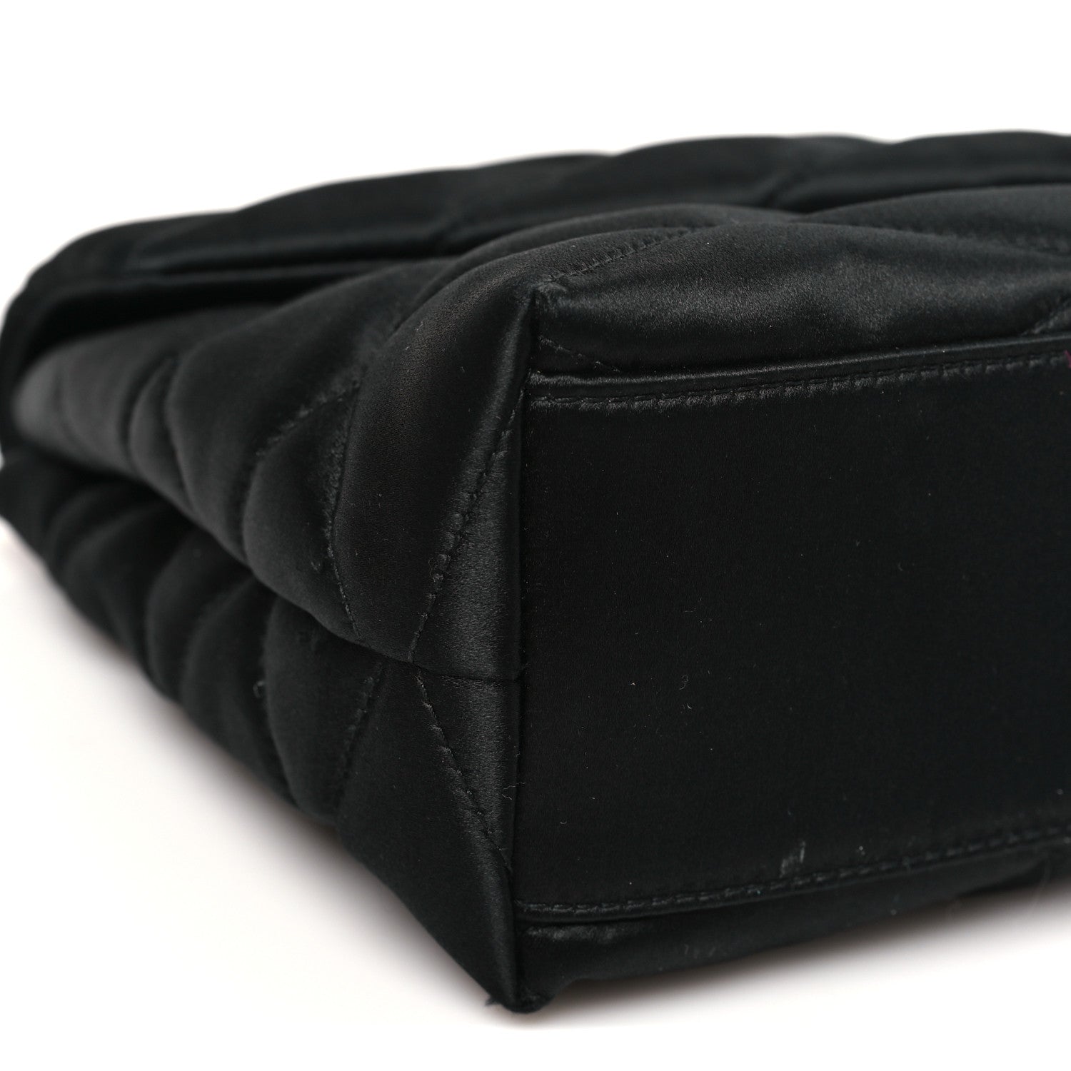Saint Laurent Satin Quilted Sade Puffer Envelope Clutch Black 9 of 10