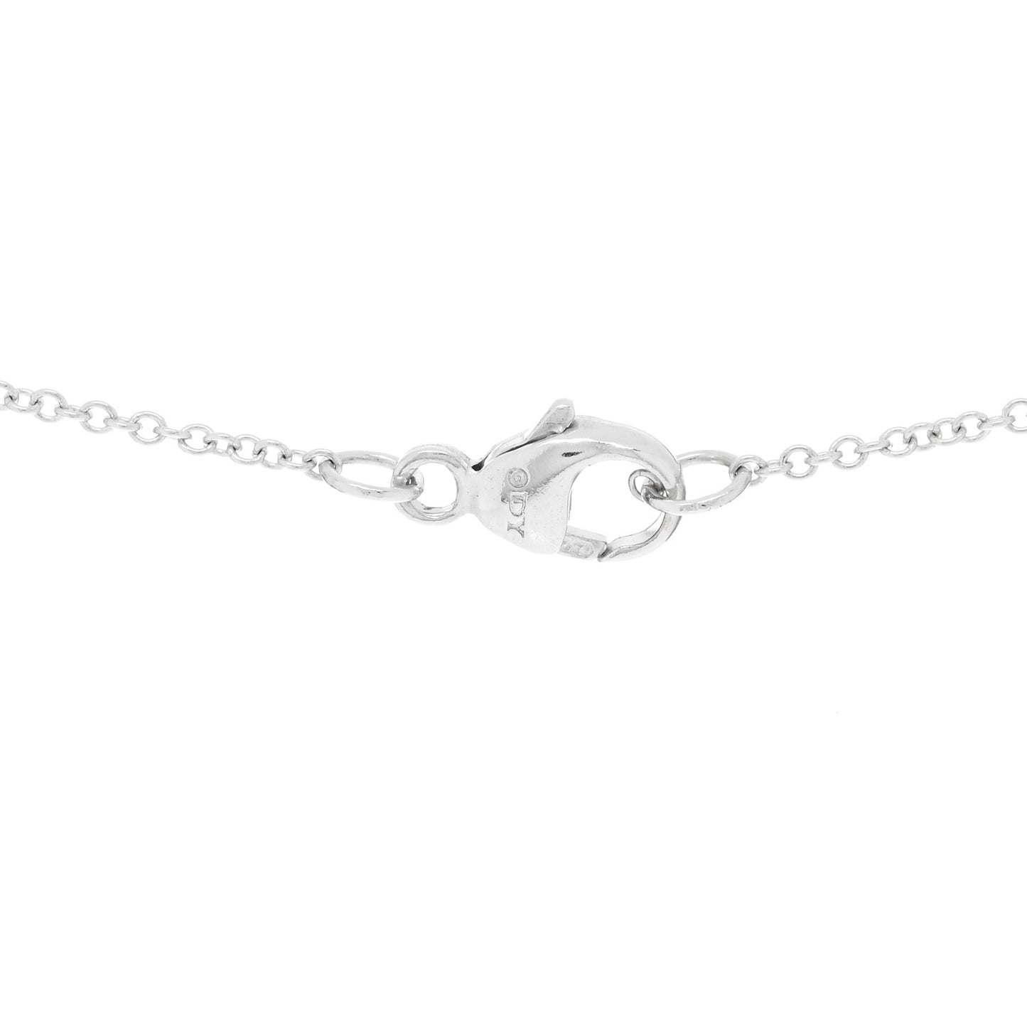 18K White Gold Diamond Initial B Charm Necklace