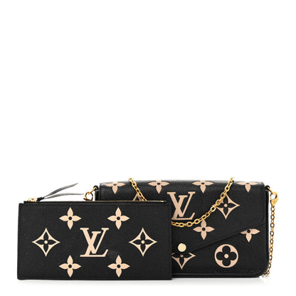 Louis Vuitton Empreinte Monogram Giant Felicie Pochette Black Beige 1 of 15