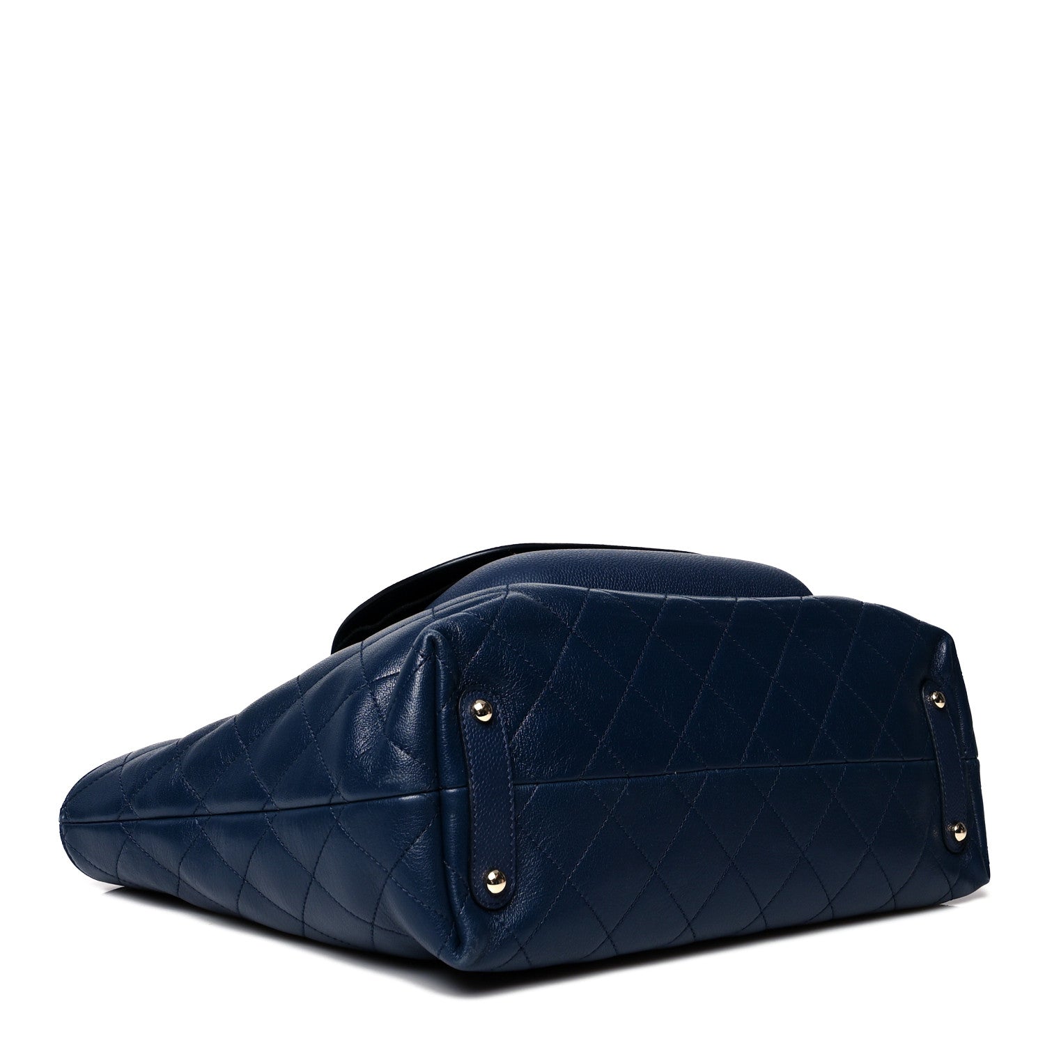 Chanel Sheepskin Caviar Quilted Large Shopping Tote Navy 4 of 11