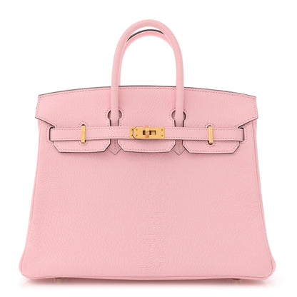Hermes Chevre Mysore Horseshoe Birkin 25 Rose Sakura Gris Perle 1 of 11
