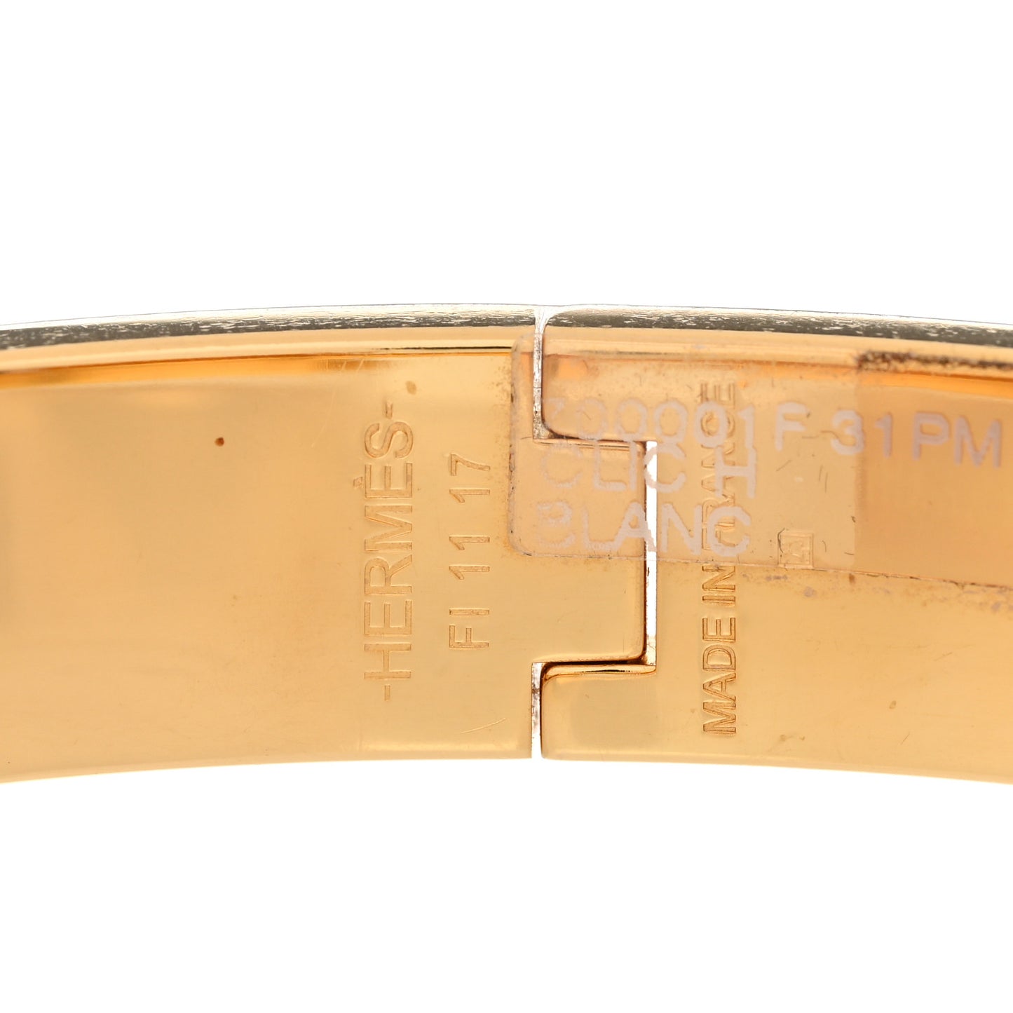 Enamel Narrow Clic Clac H Bracelet White