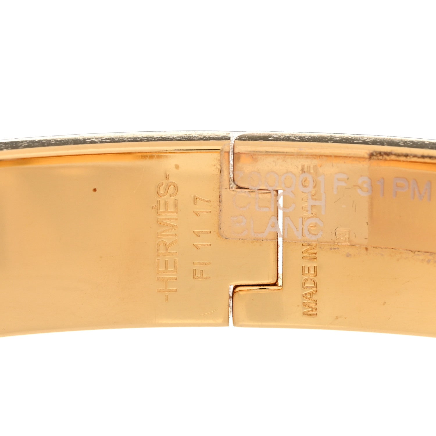Hermes Enamel Narrow Clic Clac H Bracelet White 4 of 5