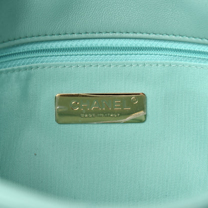 Chanel Shiny Lambskin Quilted Medium Chanel 19 Flap Light Blue 8 of 10