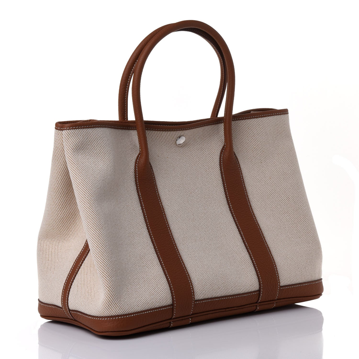 Hermes Twill H Negonda Garden Party 36 MM Tote Ecru Desert Gold 2 of 4