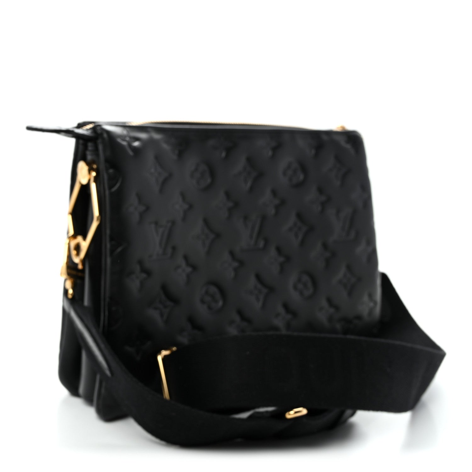 Louis Vuitton Lambskin Embossed Monogram Coussin PM Black 3 of 11