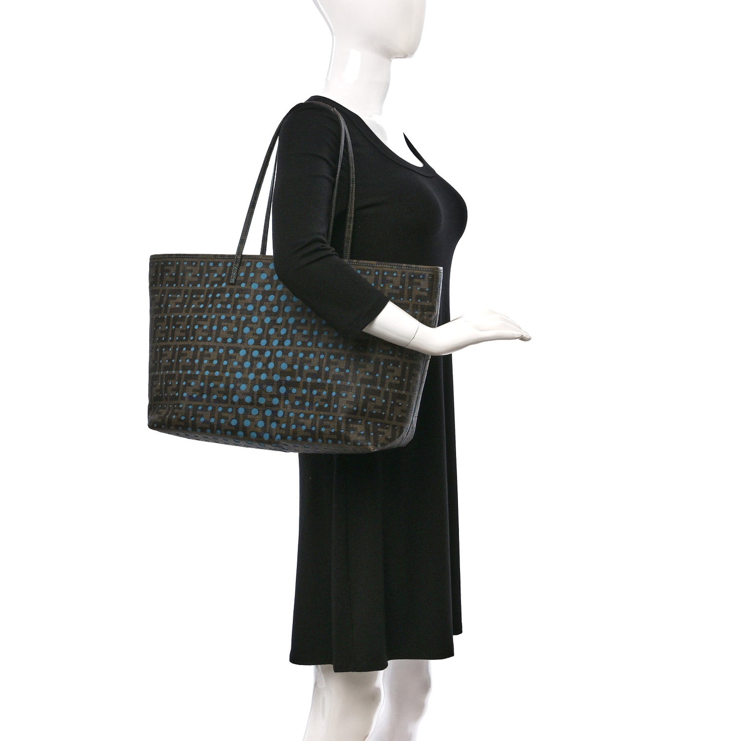 Zucca Spalmati Perforated Medium Roll Tote Tobacco Pavone