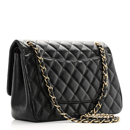 Chanel Lambskin Quilted Jumbo Double Flap Black 3 of 21