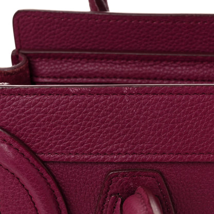 Celine Drummed Calfskin Nano Luggage Plum 12 of 12