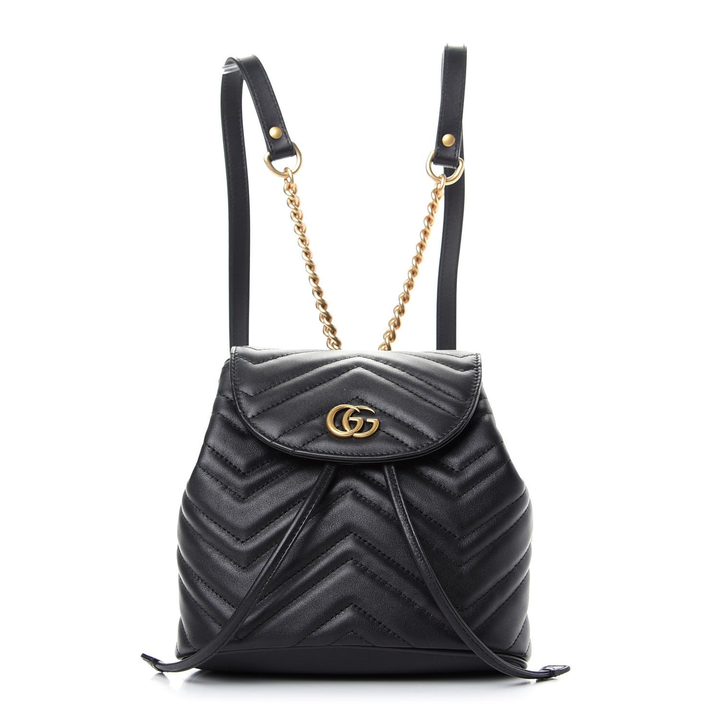 Calfskin Matelasse GG Marmont Flap Backpack Black