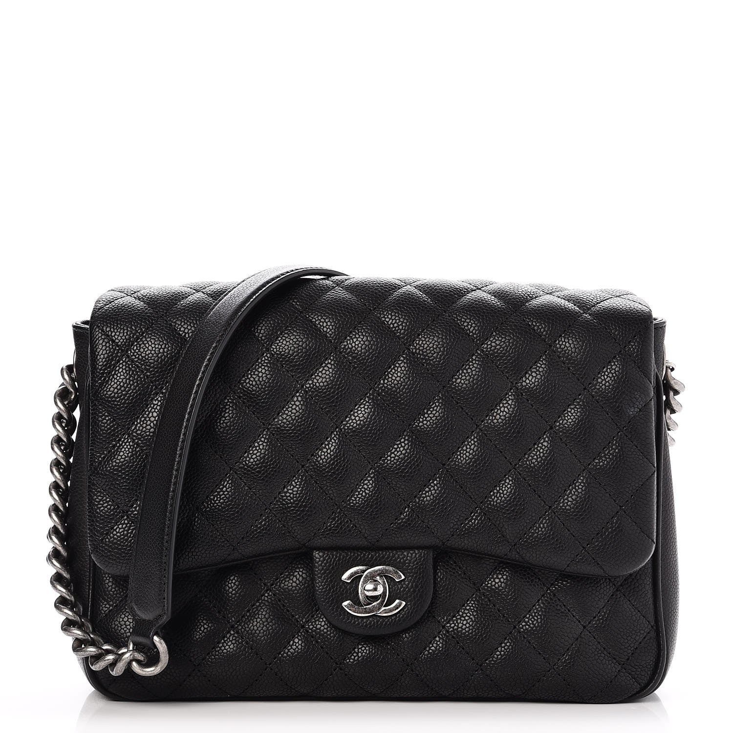 Chanel Caviar Quilted Medium Rock In Rome Single Flap Black 1 of 8