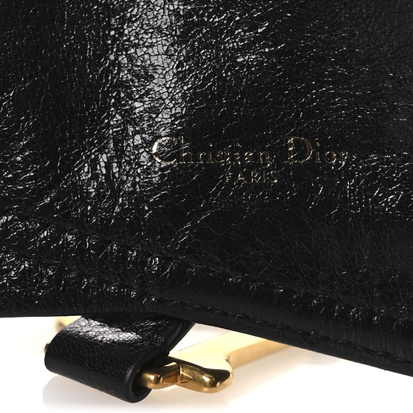 Crinkled Lambskin 135mm Saddle Belt S/M Black