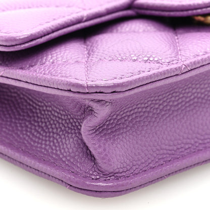 Chanel Caviar Quilted Mini Chain Bag Purple 9 of 10