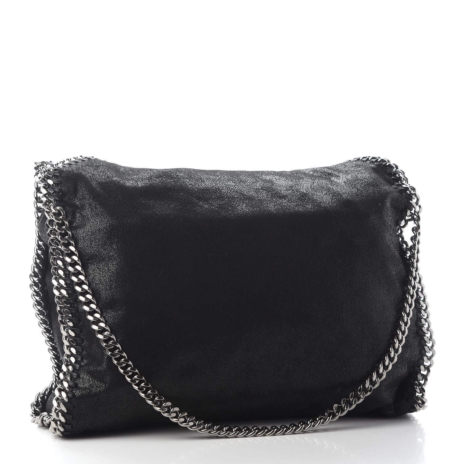 Stella McCartney Embellished Shaggy Deer Small Falabella Fold Over Tote Black 2 of 8