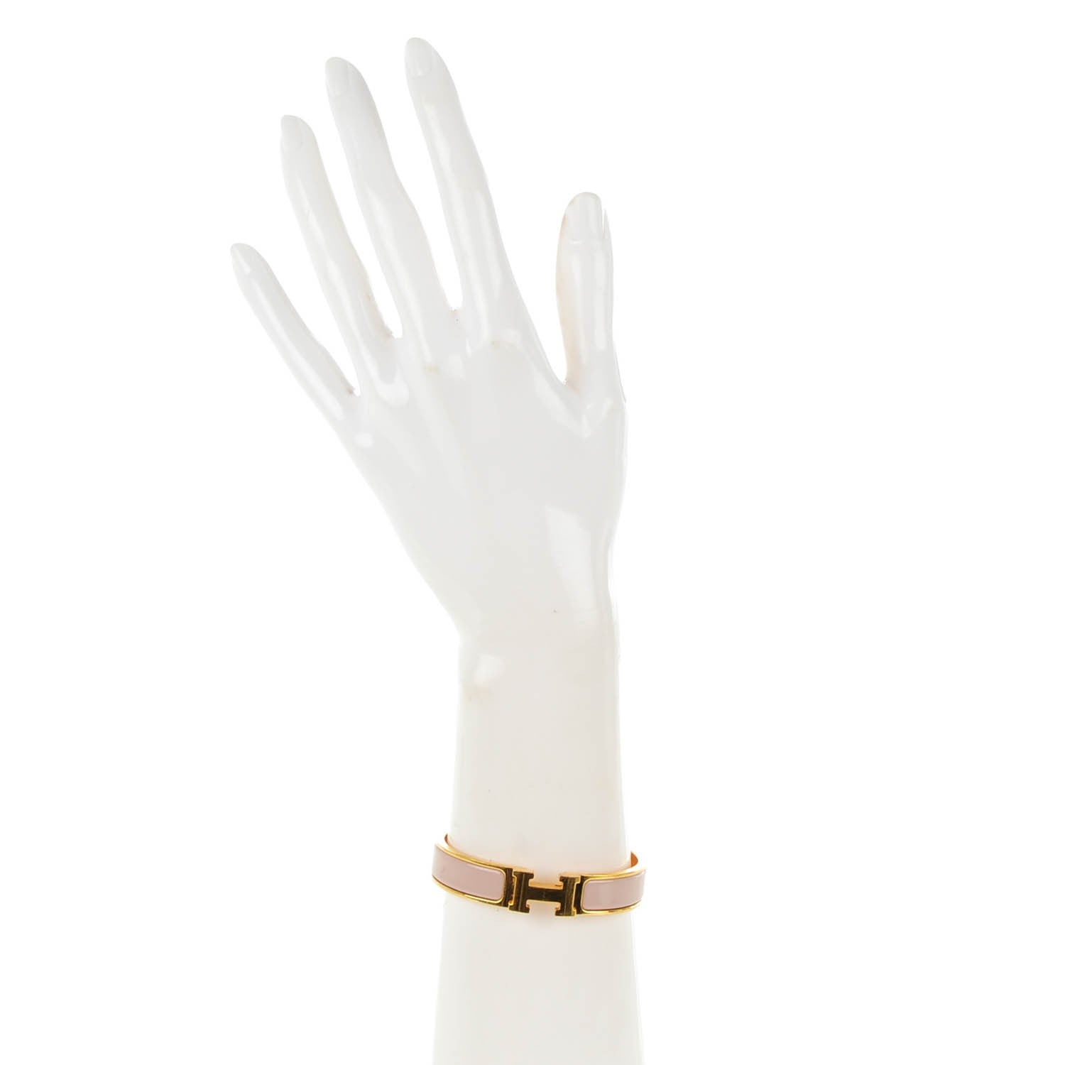 Hermes Narrow Enamel Clic Clac H Bracelet PM Rose Poudre 2 of 5