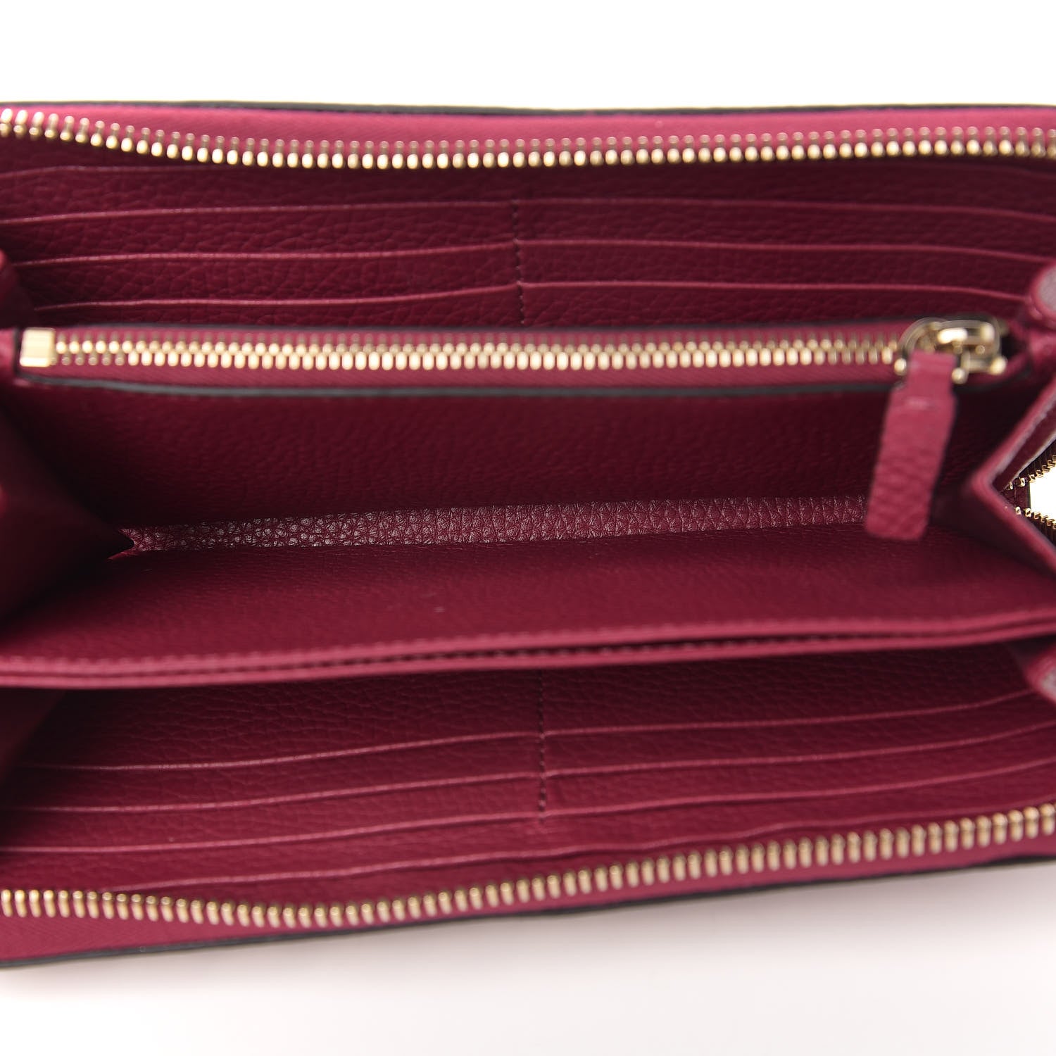 Valentino Garavani Pebbled Calfskin Rockstud Zip Around Wallet Raspberry 5 of 6
