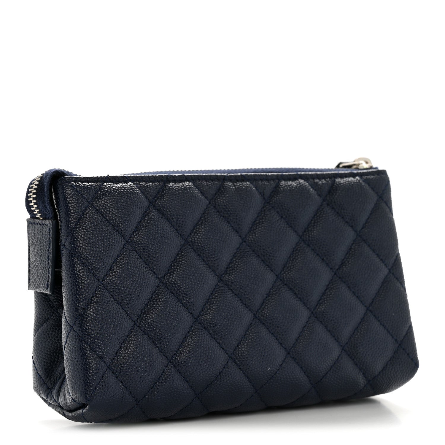 Chanel Caviar Quilted Cosmetic Case Navy 3 of 9