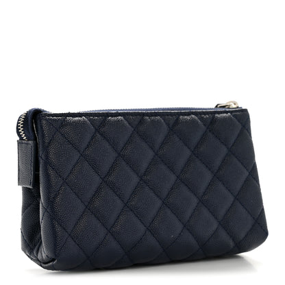 Chanel Caviar Quilted Cosmetic Case Navy 3 of 9