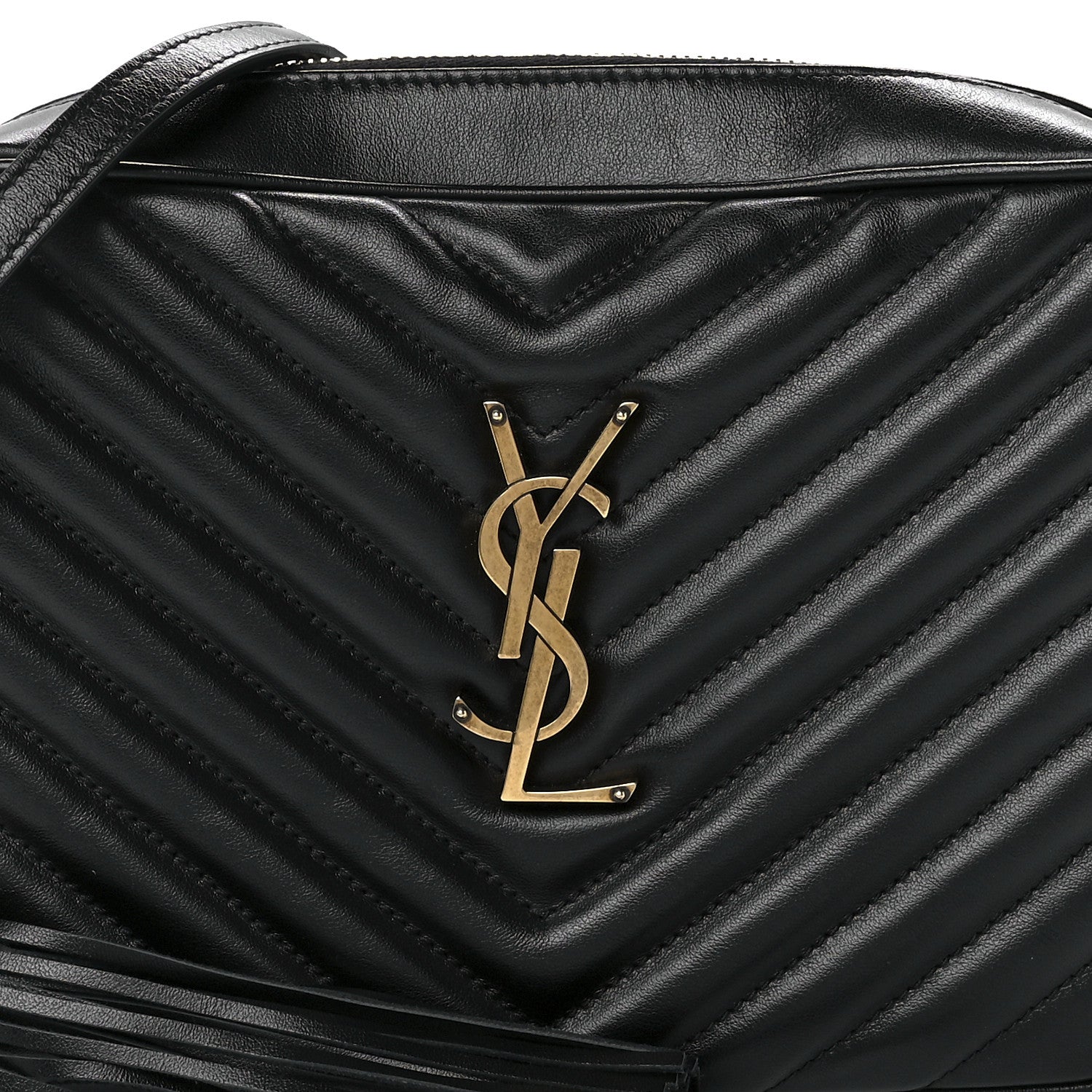 Saint Laurent Calfskin Matelasse Monogram Lou Camera Bag Black 10 of 13