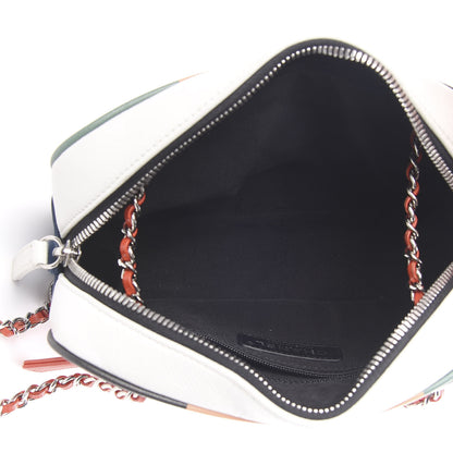 Chanel Calfskin Quilted Cuba Camera Bag Orange Navy White 5 of 10