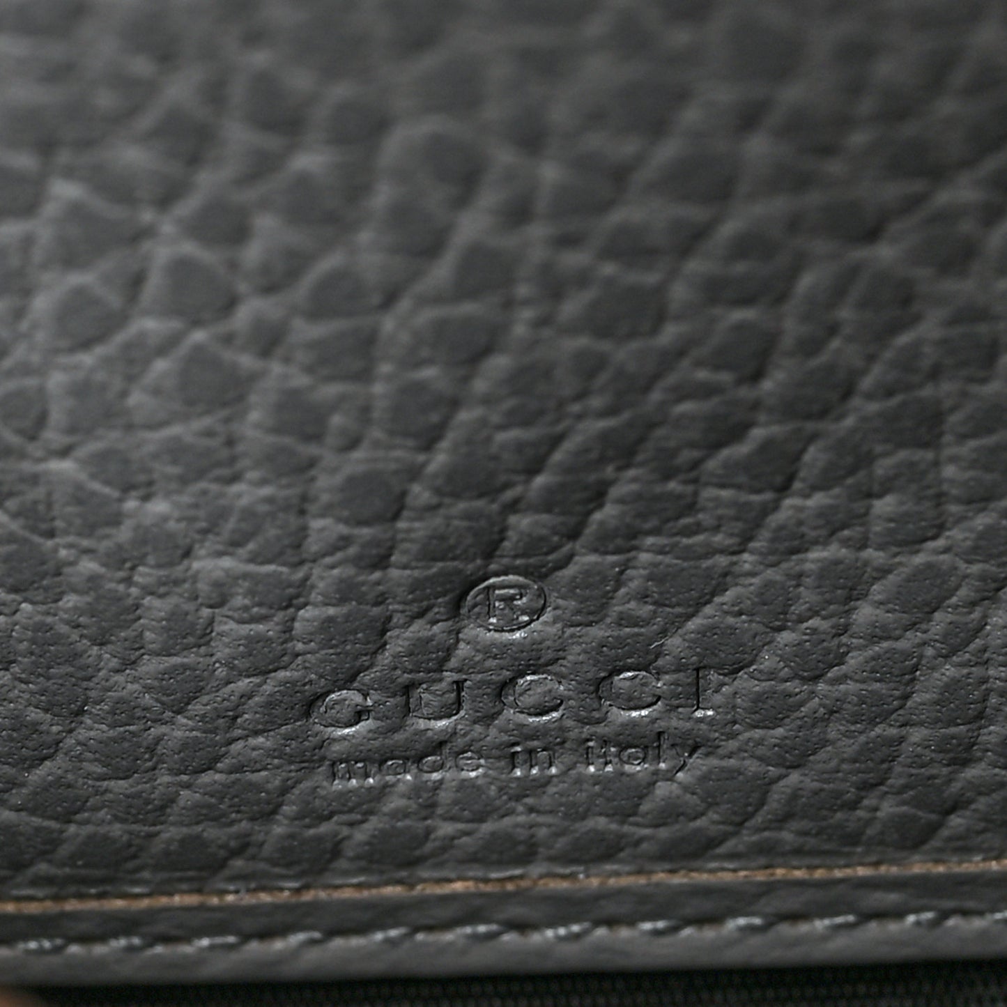 Dollar Calfskin Monochrome GG Marmont Zip Around Wallet Deep Grey