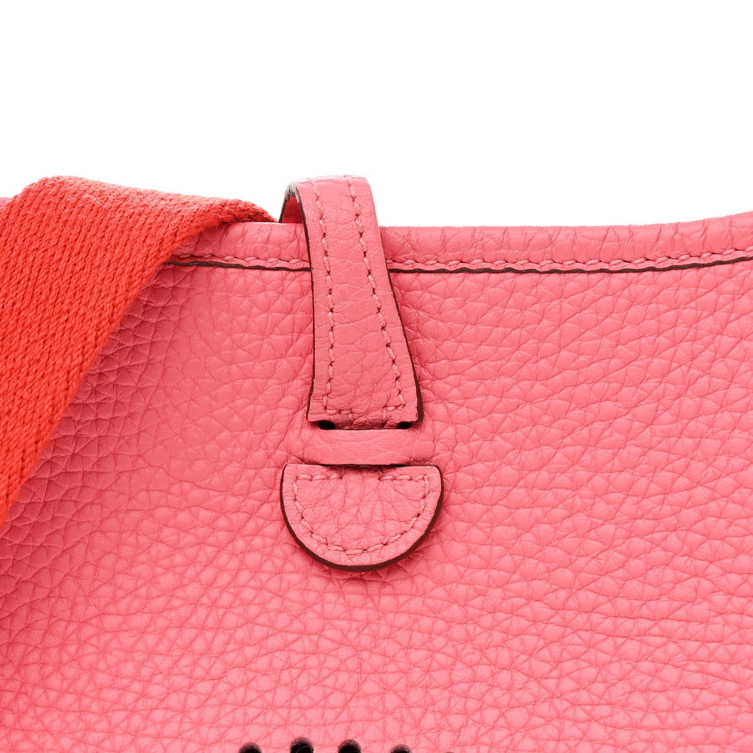 Hermes Taurillon Clemence Amazone Evelyne TPM Rose Azalee Rouge Pivoine 8 of 12