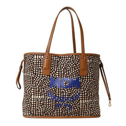 MCM Visetos Medium Liz Reversible Shopper Tote Cognac 3 of 20