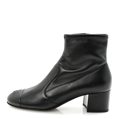Chanel Stretch Lambskin Cap Toe CC Short Boots 40 Black 1 of 9