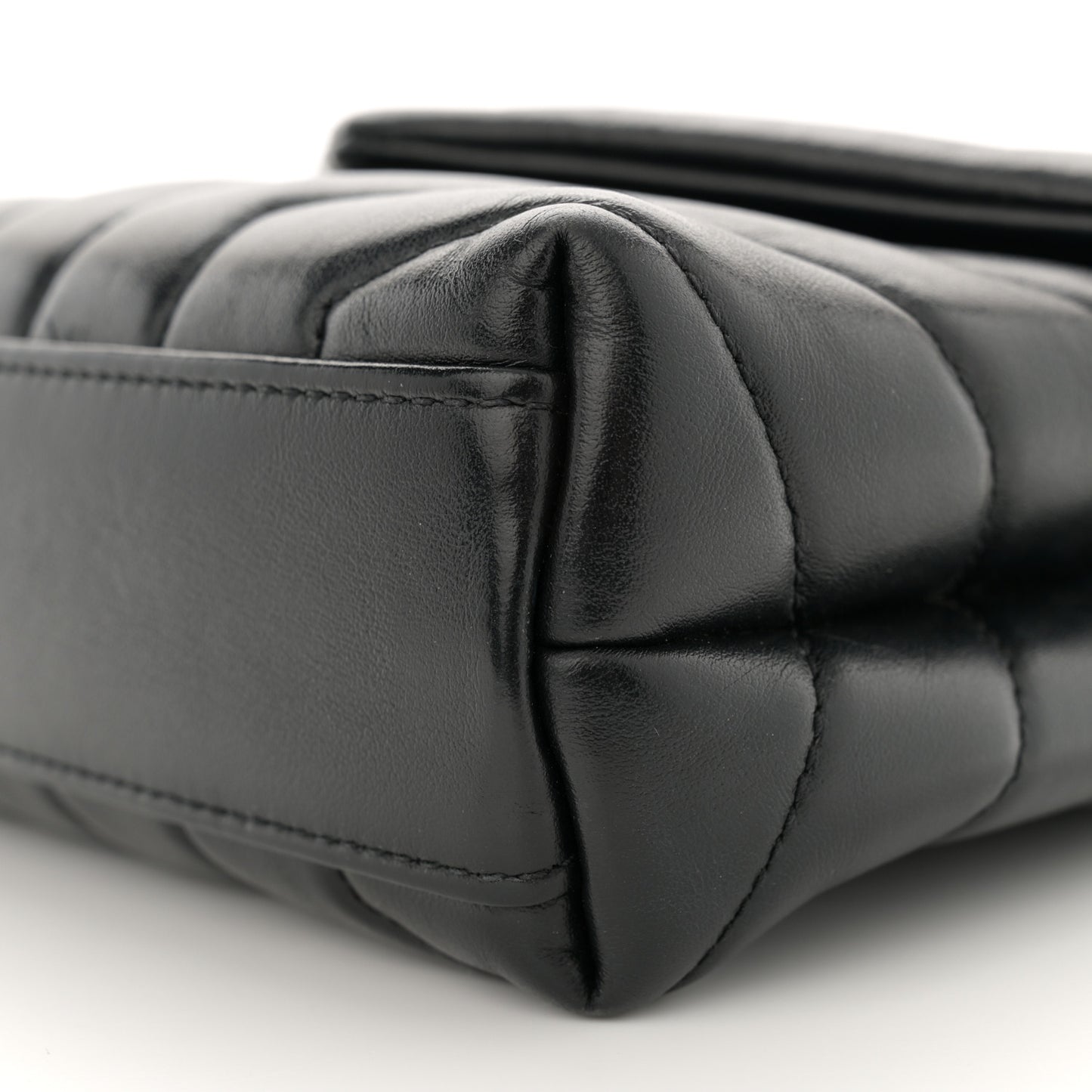 Calfskin Y Quilted Monogram Toy Loulou Crossbody Bag Black