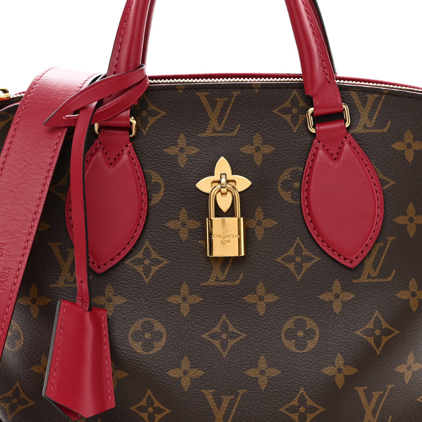 Monogram Flower Zipped Tote PM Lie de Vin