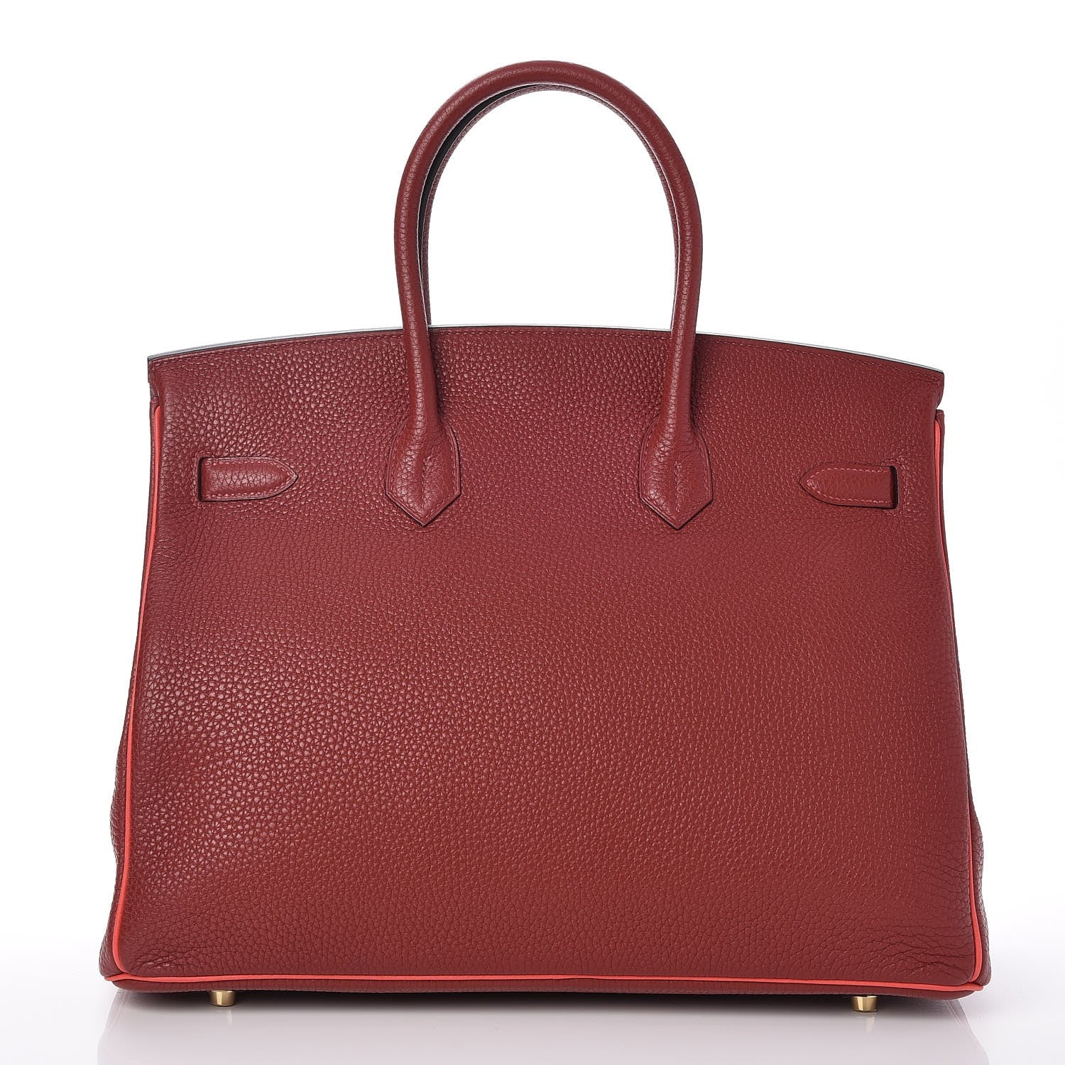 Hermes Togo Horseshoe Bi-Color Birkin 35 Rouge H Bougainvillea 5 of 33