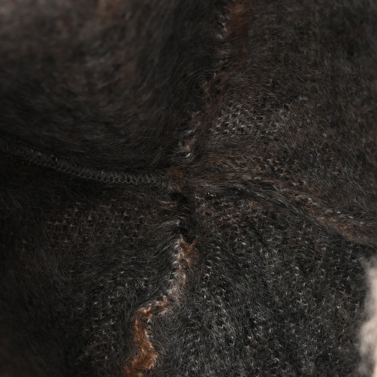 Burberry Mohair Giant Check Beanie Hat Beige 4 of 5