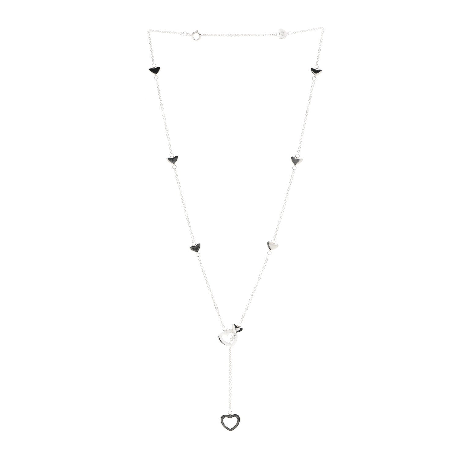 Tiffany Sterling Silver Heart Lariat Necklace 3 of 4