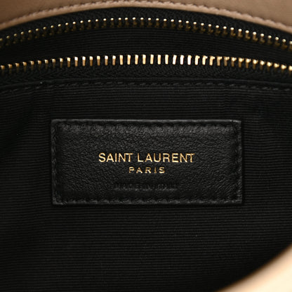 Saint Laurent Lambskin Quilted Toy Loulou Puffer Monogram Chain Satchel Nude Powder 7 of 10