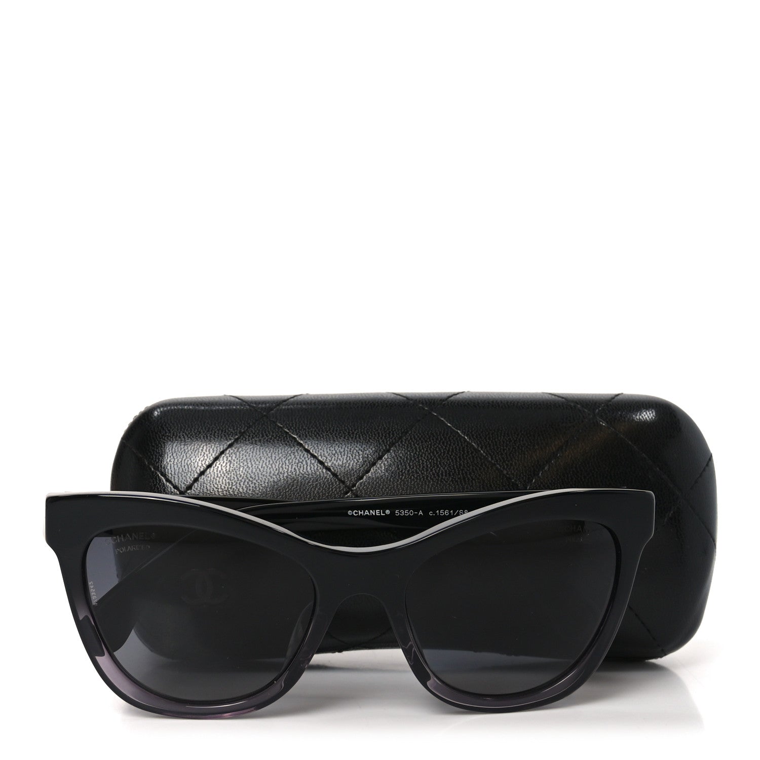 Chanel Polarized Acetate CC Cat Eye Summer Sunglasses 5350 Black 7 of 7