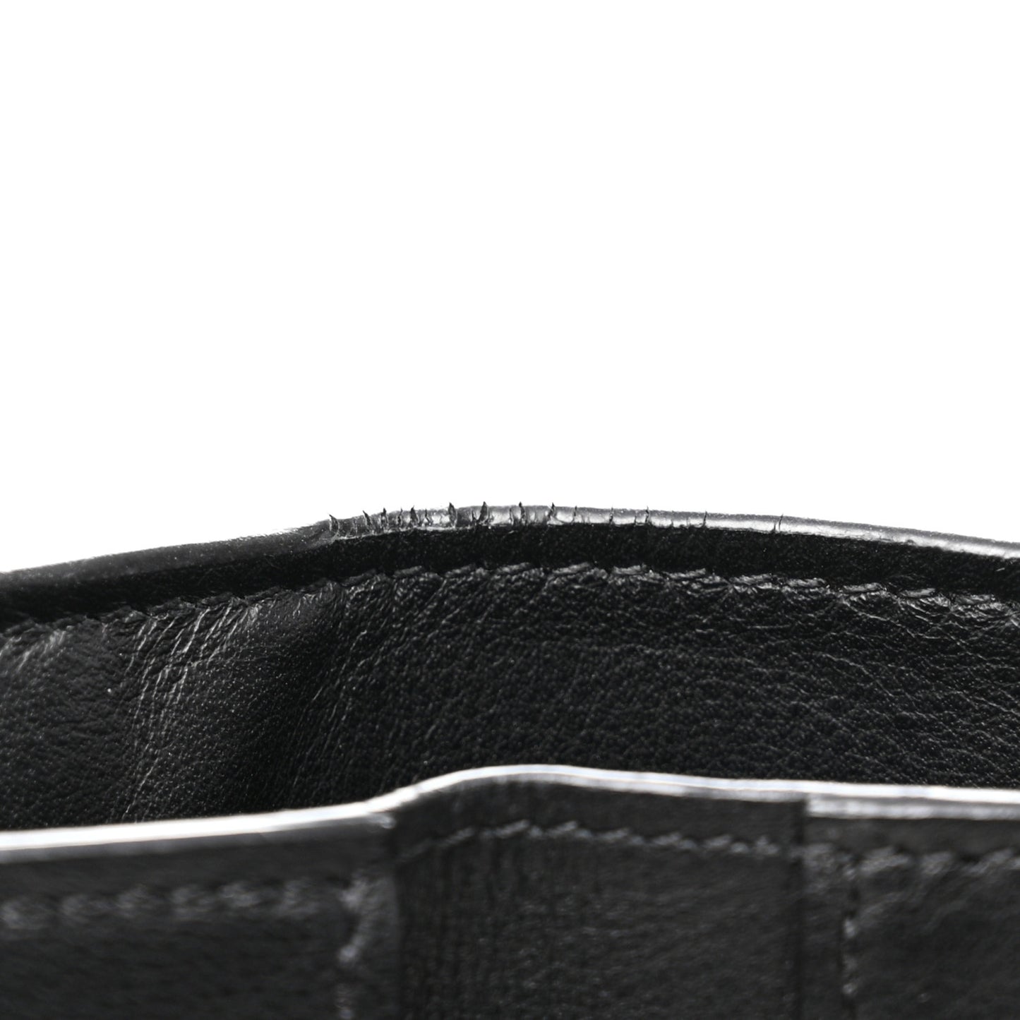 Taurillon Perforated Capucines Compact Wallet Black