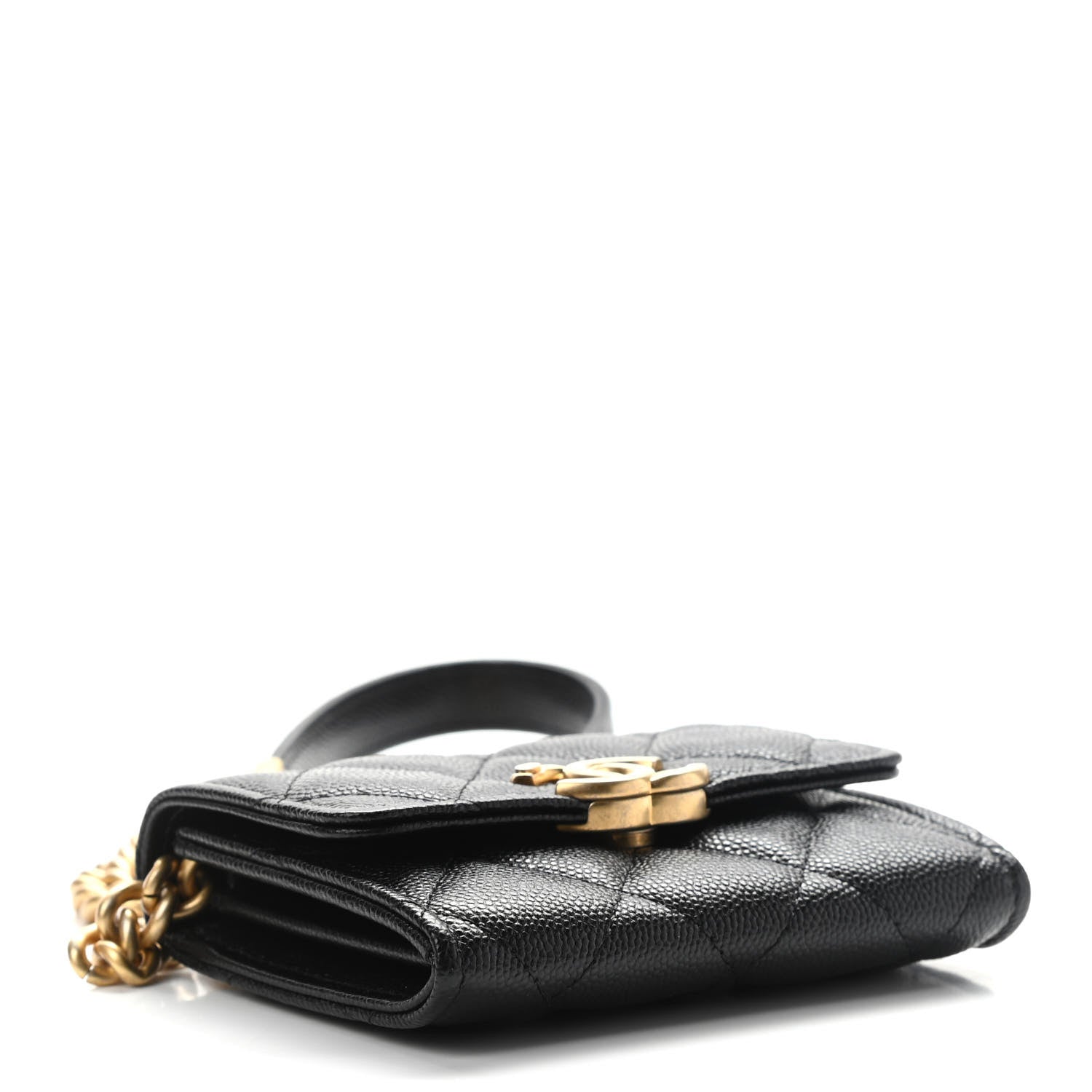 Chanel Caviar Quilted Bracelet On Chain Clutch Black 4 of 10