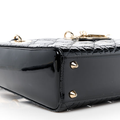 Christian Dior Patent Cannage Small Lady Dior Black 9 of 10