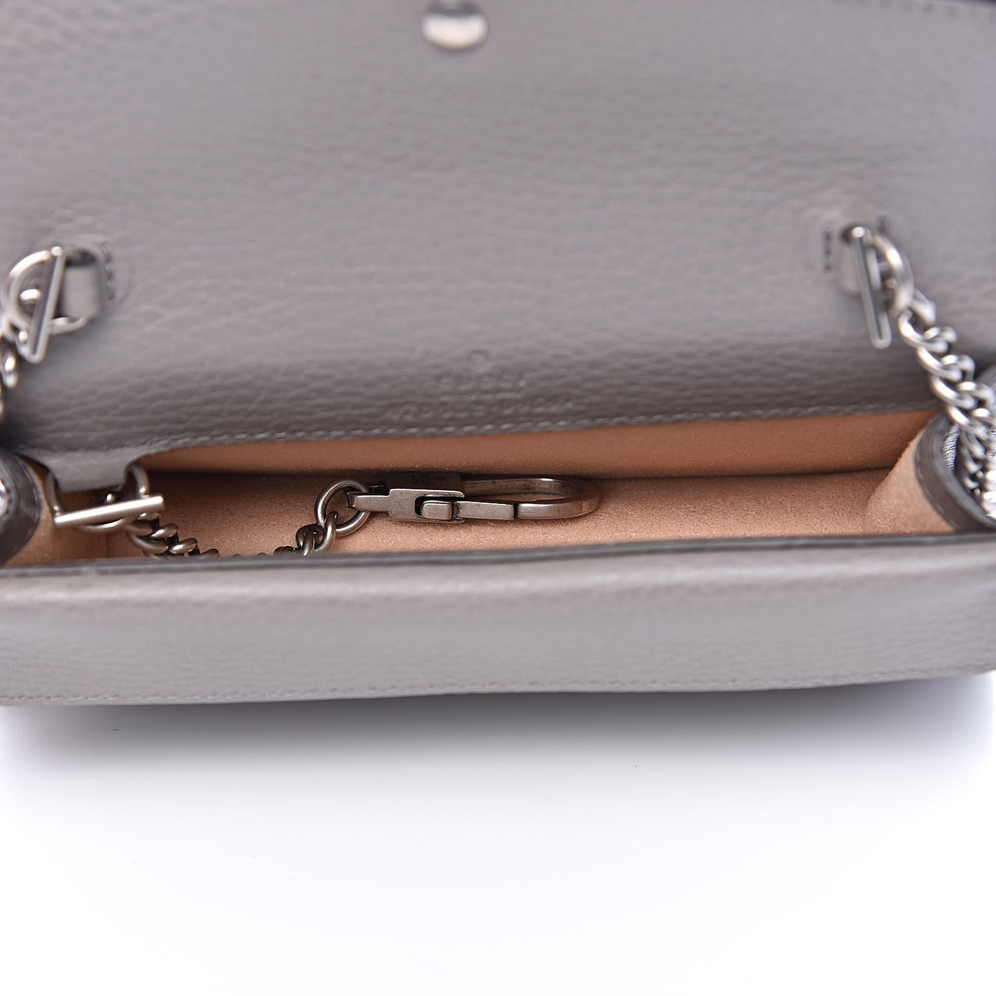 Dollar Calfskin Crystal Super Mini Dionysus Shoulder Bag Dusty Grey Black Diamond