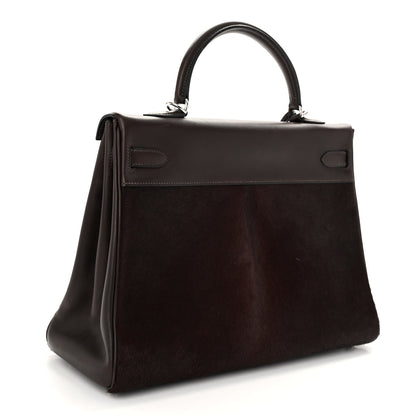 Hermes Pony Hair Swift Kelly Retourne 35 Chocolate 3 of 12