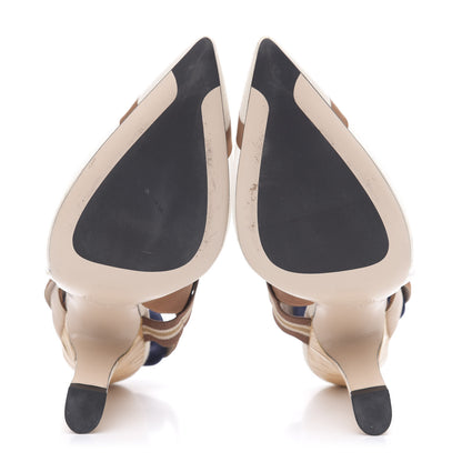 Fendi Technical Mesh Colibri Slingback High-Heel Pumps 39.5 Brown Natural Multicolor 5 of 8