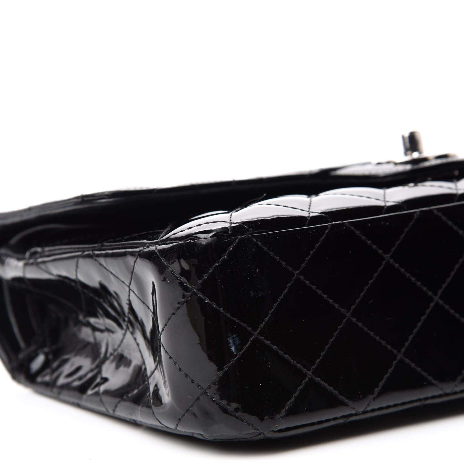 Chanel Patent Quilted Medium Double Flap Black 6 of 19