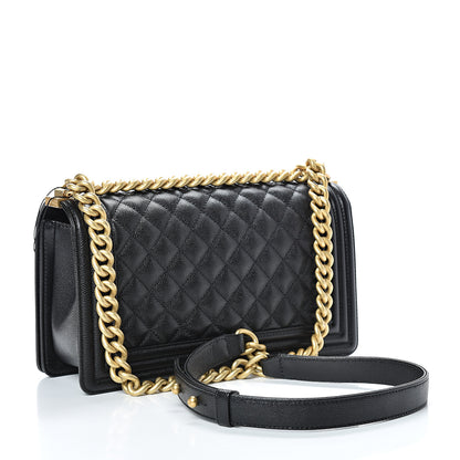 Chanel Caviar Quilted Medium Boy Flap Black 2 of 9