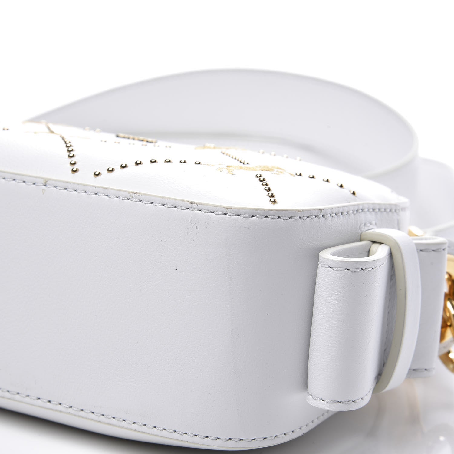 Chloe Smooth Calfskin Little Horses Embroidered Shoulder Bag White 8 of 11
