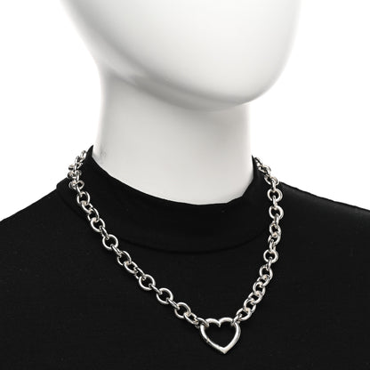 Tiffany Sterling Silver Heart Clasp Choker Necklace 2 of 4
