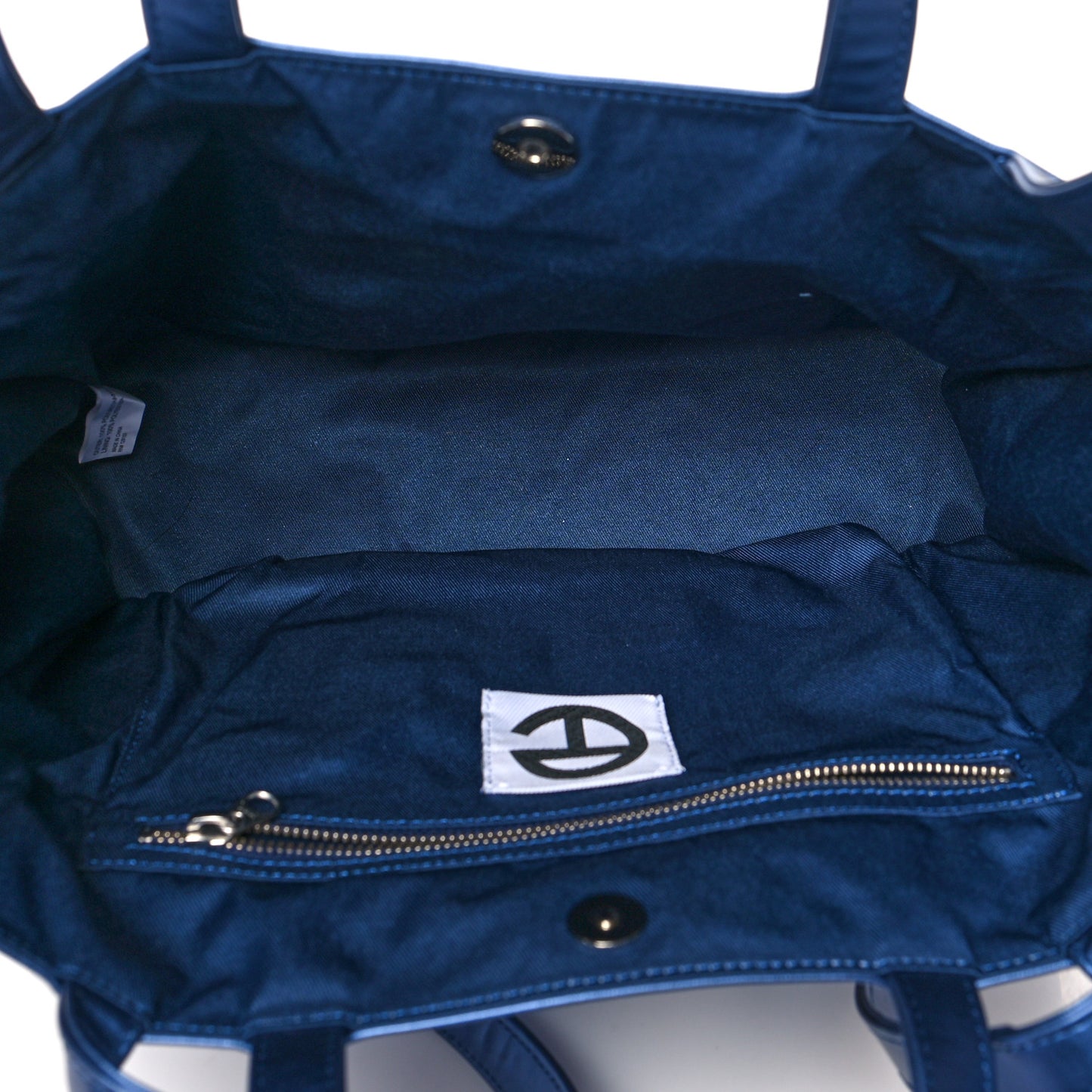 Metallic Vegan Leather Large Shopping Bag Cobalt