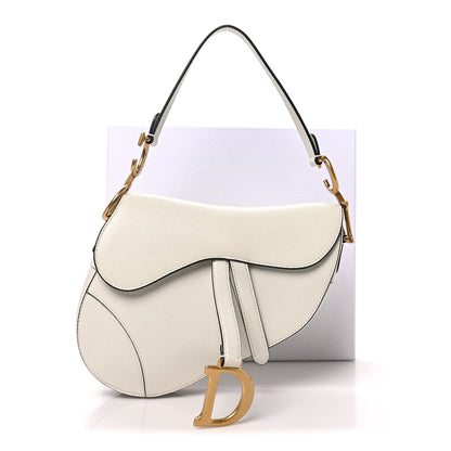 Christian Dior Grained Calfskin Saddle Bag White 11 of 11